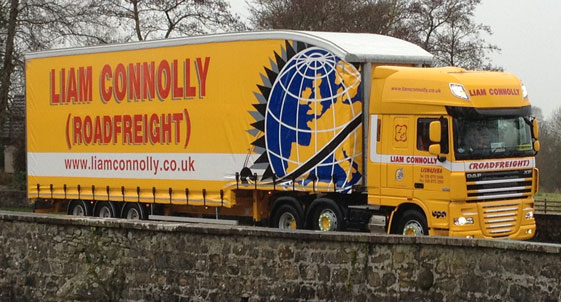 Liam Connolly Transport Branded Curtainside Lorry